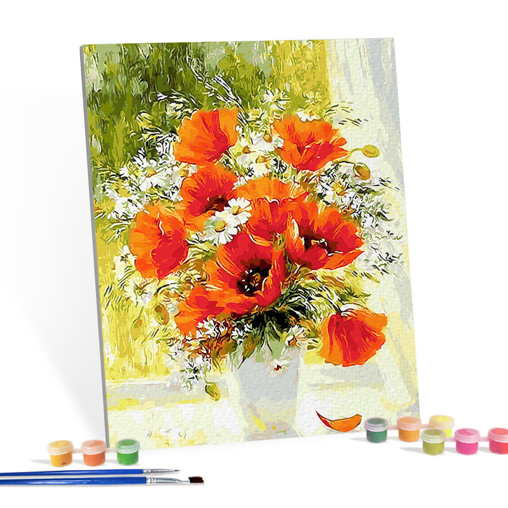 아이러브페인팅 DIY캔버스형 그림그리기 40x50cm 매혹적인 양귀비꽃