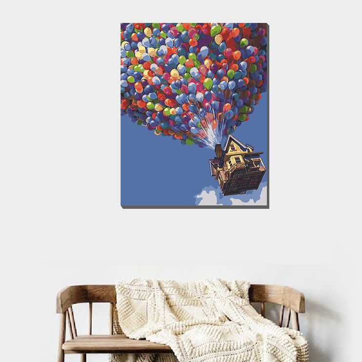 아이러브페인팅 DIY 그림그리기 4050 풍선과 집 명화 유화 색칠 취미