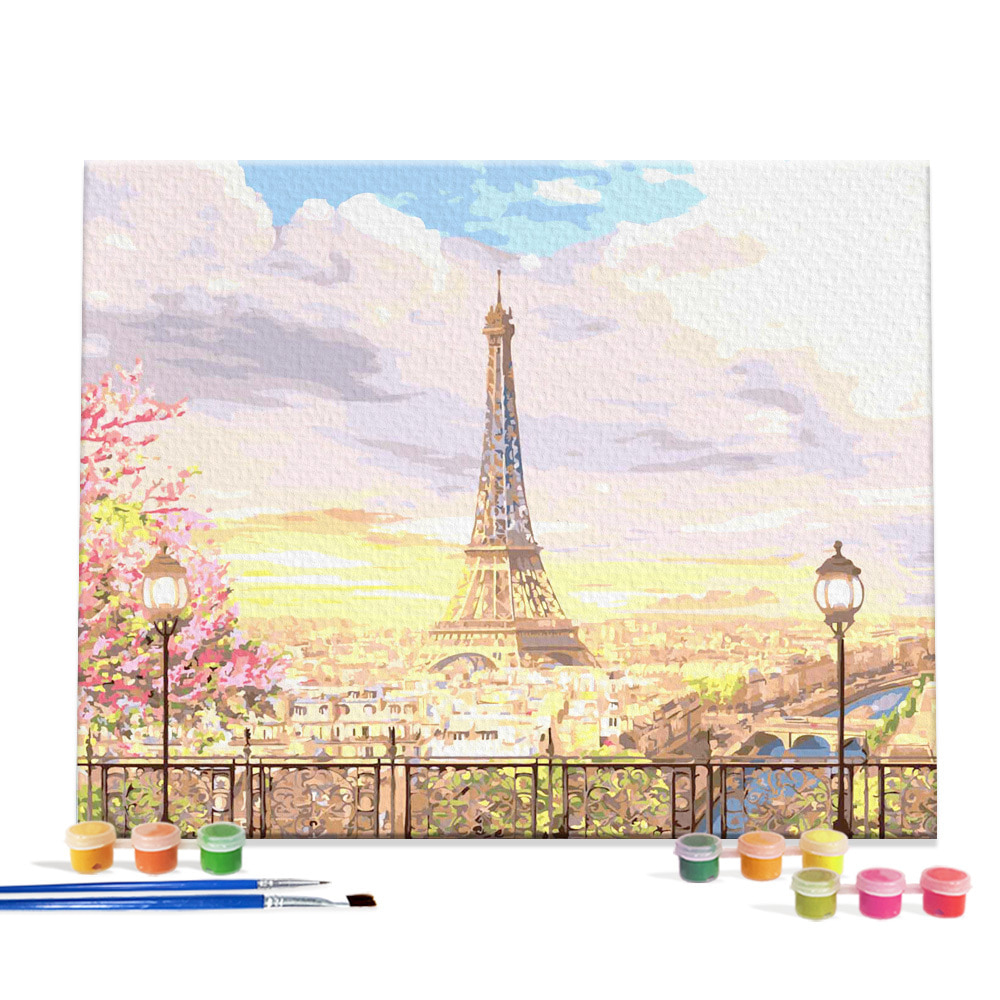 아이러브페인팅 DIY캔버스형 그림그리기 40x50cm 에펠탑의 로망