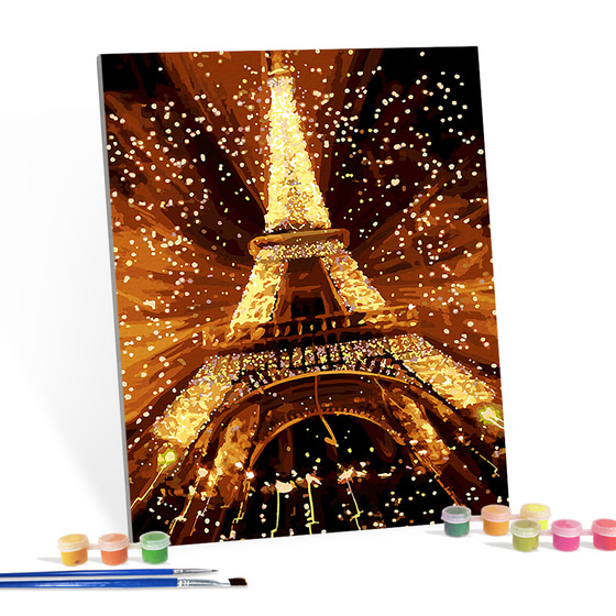 아이러브페인팅 DIY캔버스형 그림그리기 40x50cm 골드펄-에펠탑의 불빛