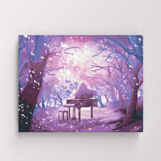 아이러브페인팅 DIY캔버스형 보석십자수 40x50cm 숲속의 피아노