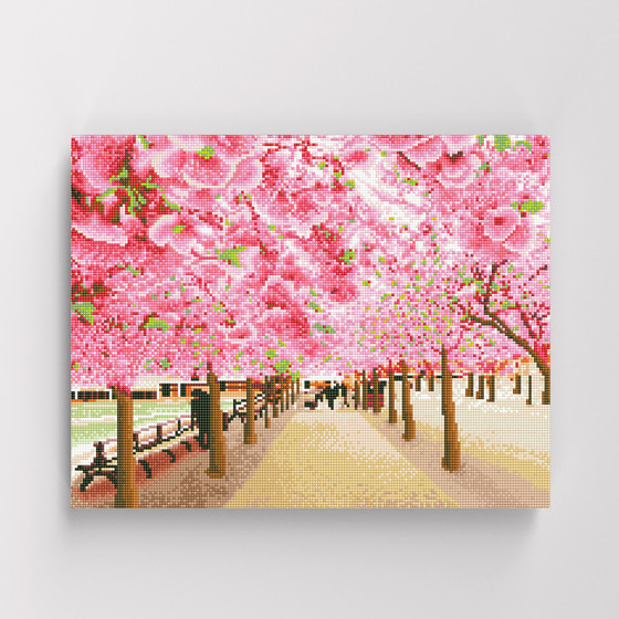 아이러브페인팅 DIY캔버스형 보석십자수 40x50cm 벚꽃엔딩