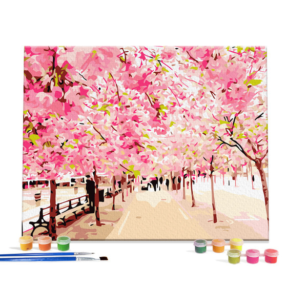 아이러브페인팅 DIY캔버스형 그림그리기 40x50cm 벚꽃엔딩
